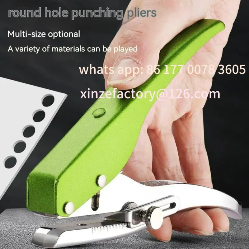 Perforadora de papel circular personalizable, perforadora de un solo orificio redonda manual para tarjetas de identificación, tarjetas de Pvc, fotos, suministros de oficina