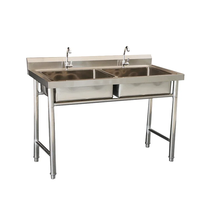 

Pool Single and Double with Bracket Kitchen Vegetable Basin Sink Sink Household Hand Washing Disinfection Canteen