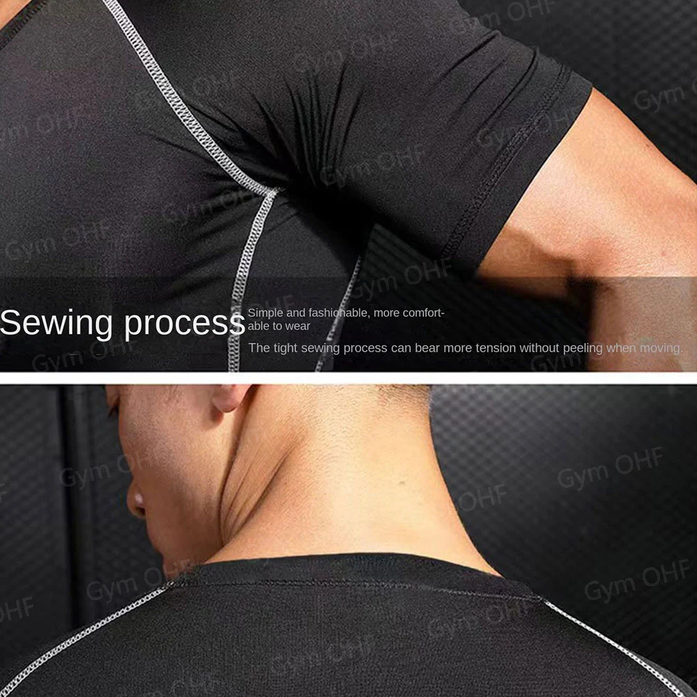 Spinne Kompression Shirt Herren Rashguard Fitness Für Männer Gym Sport T-Shirt Laufen Sweatshirt Outdoor Bergsteigen Training – Detail 23