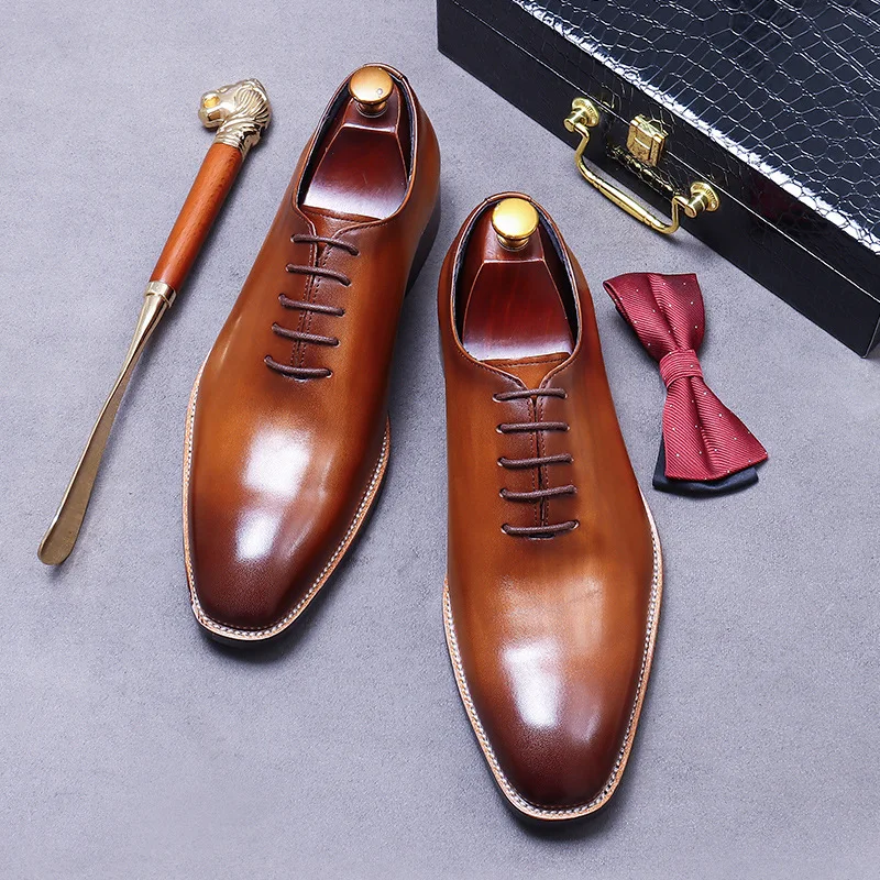 Men's Genuine Leather Oxfords Black Coffee Spring Autumn