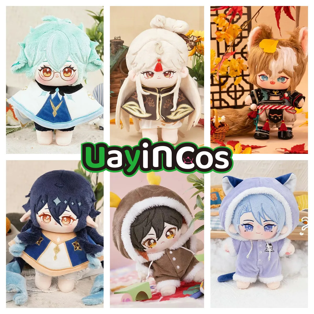 Genshin Impact Layla Kamisato Ayato Zhongli Sucrose Gorou Stuffed 20cm Plushie Plush Cotton Doll Clothes Anime Figure Toy Kids