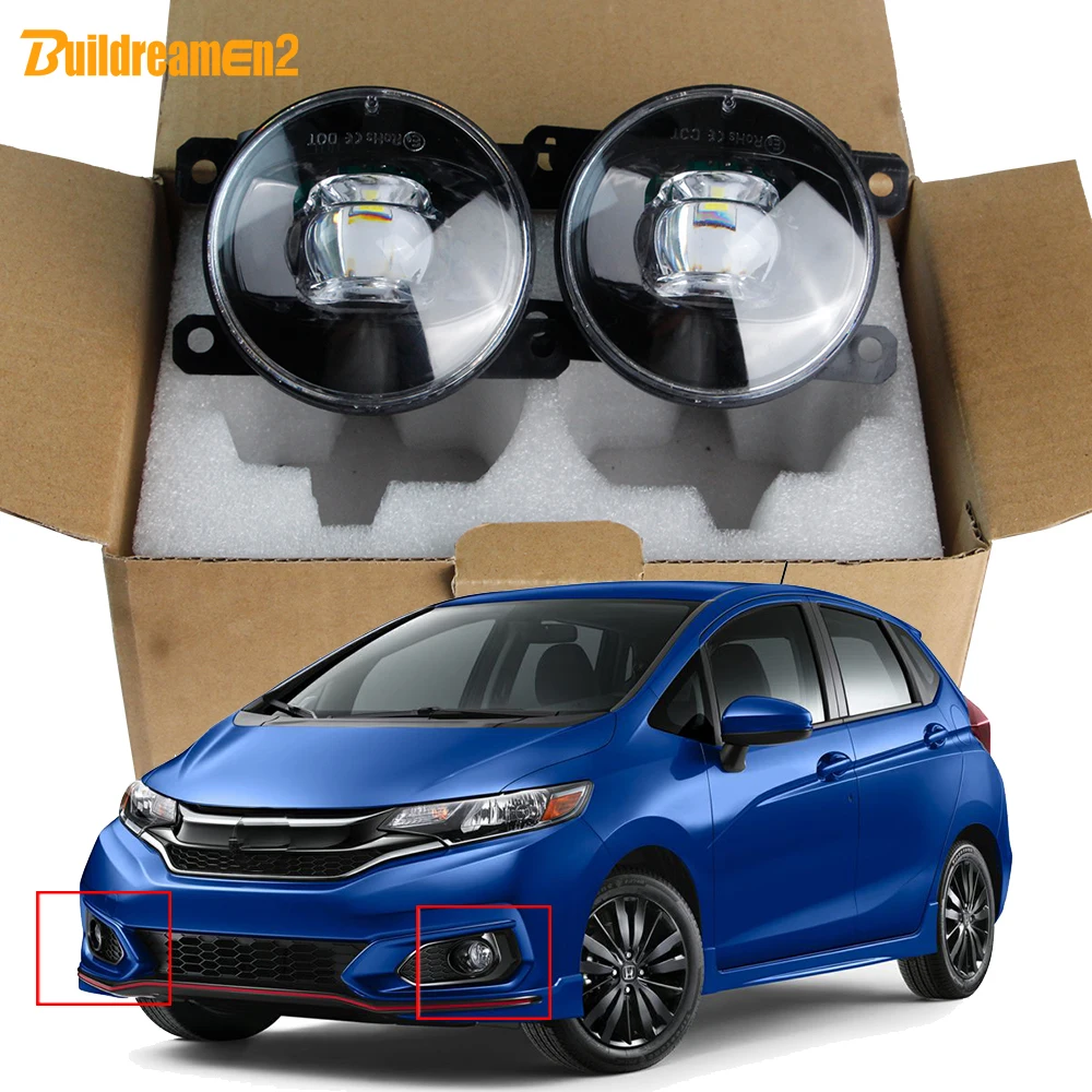 2 Pcs 30W Adjustable Car Front Fog Light H11 8000LM LED Fog Lamp Assembly For Honda Fit Jazz 2015 2016 2017 2018 2019 2020 2021