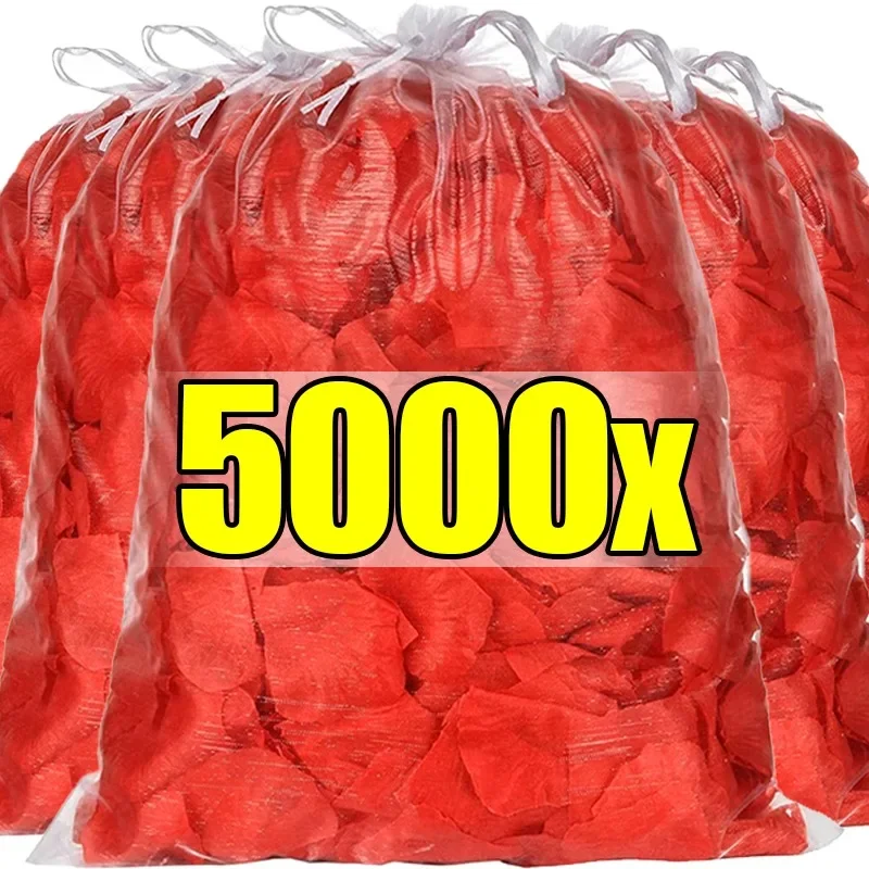 5000/100Pcs Artificial Fake Rose Petals Colorful Simulation Silk Rose Petal for Valentines Day Wedding Party Romantic Decoration