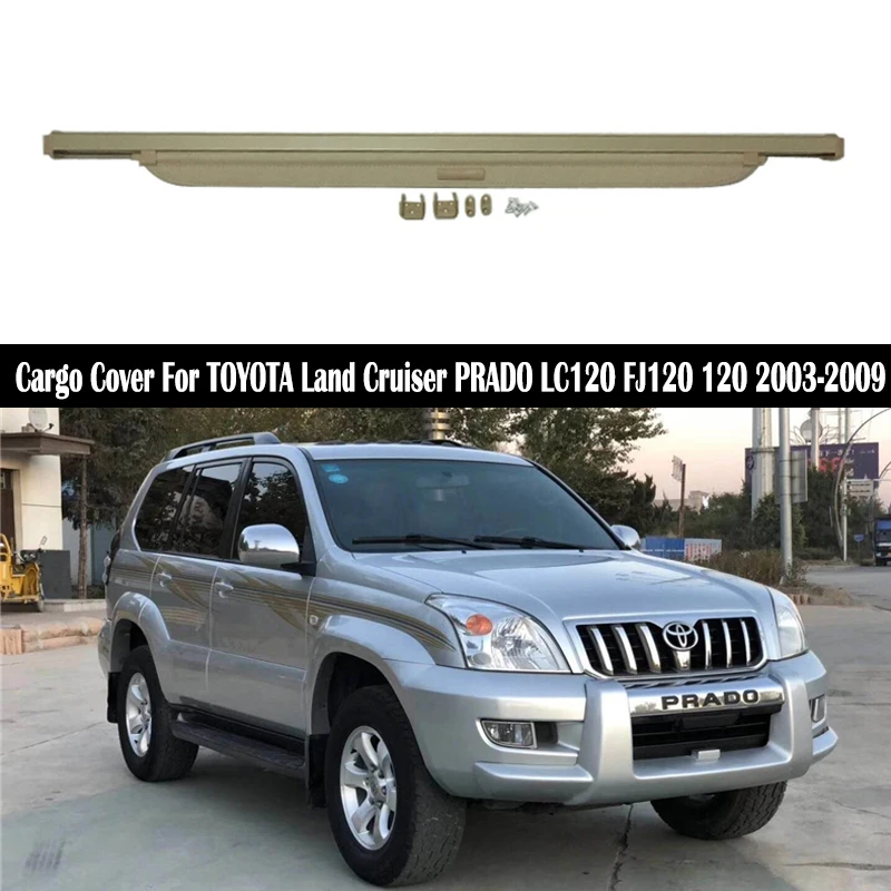 Car Trunk Cargo Cover For TOYOTA Land Cruiser PRADO LC120 FJ120 120 Security Shield Rear Luggage Curtain Partition Privacy