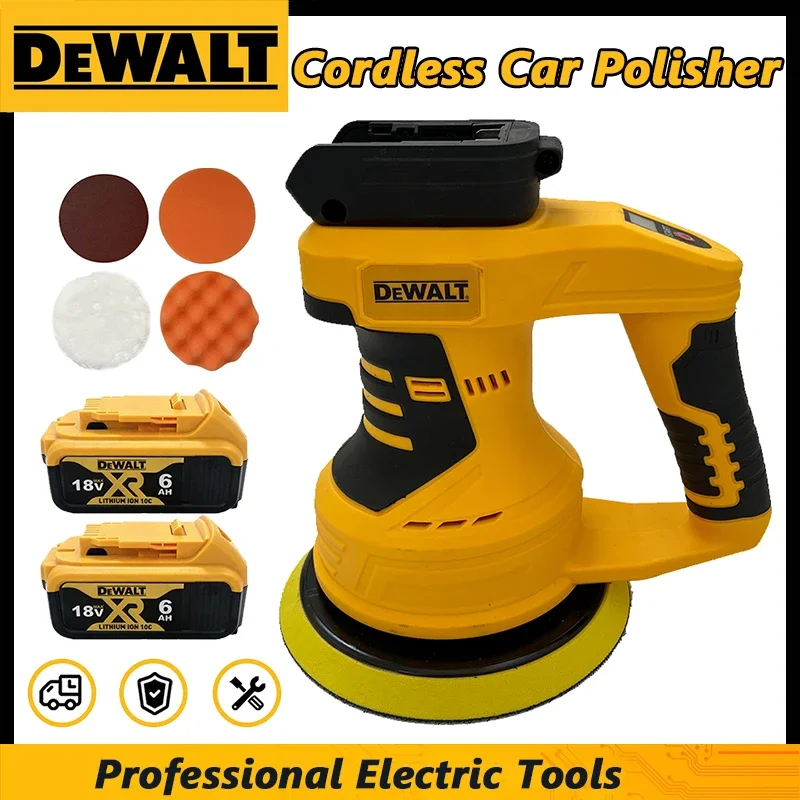 Dewalt Cordless Car Polisher 8 Gears Adjustable Auto Electric Waxing Sanding Sealing Glaze Tool Rechargeable Polisher 20VBattery