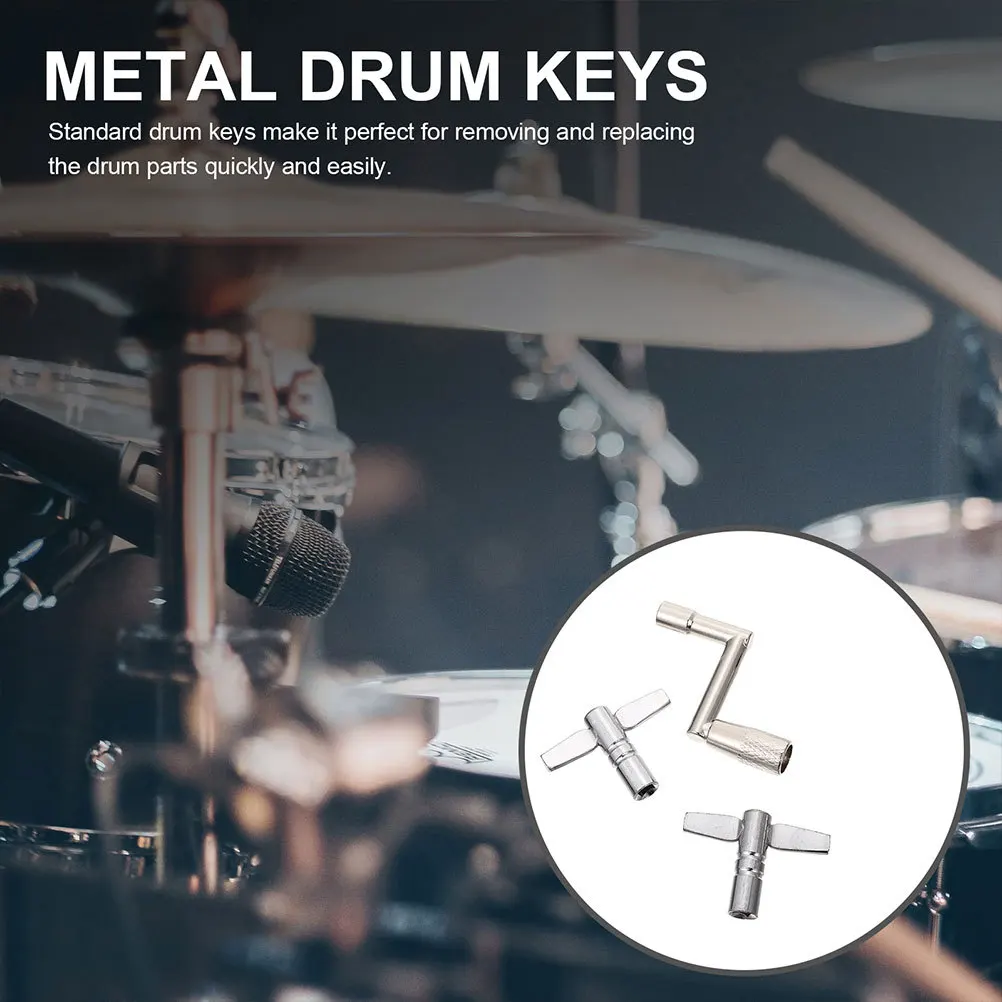 

3 Pcs Drum Key Wrench Tuning Part Tool Pipe Drums Percussion Keys Wrenches Universal Metal Snare