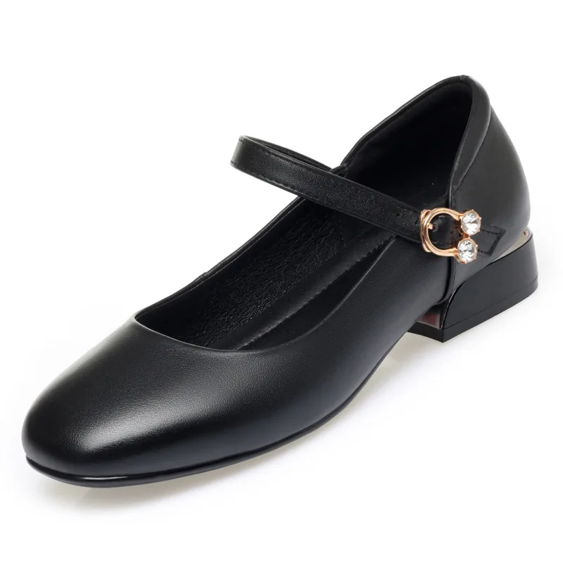 ZXRYCGS 2025 otoño nuevos zapatos elegantes de cuero genuino zapatos casuales de tacón bajo para mujer zapatos de boda cómodos de moda de gran tamaño