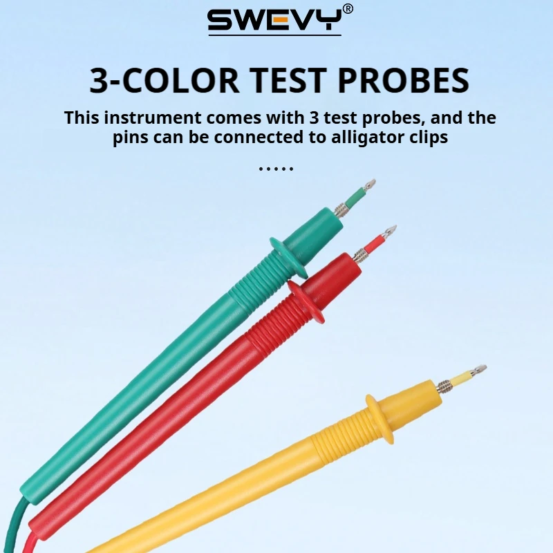 SWEVY Portable Phase Sequence Tester, 3-Phase AC Rotation Meter, Voltage/Current Detector, Phase Rotation Indicator for Electri