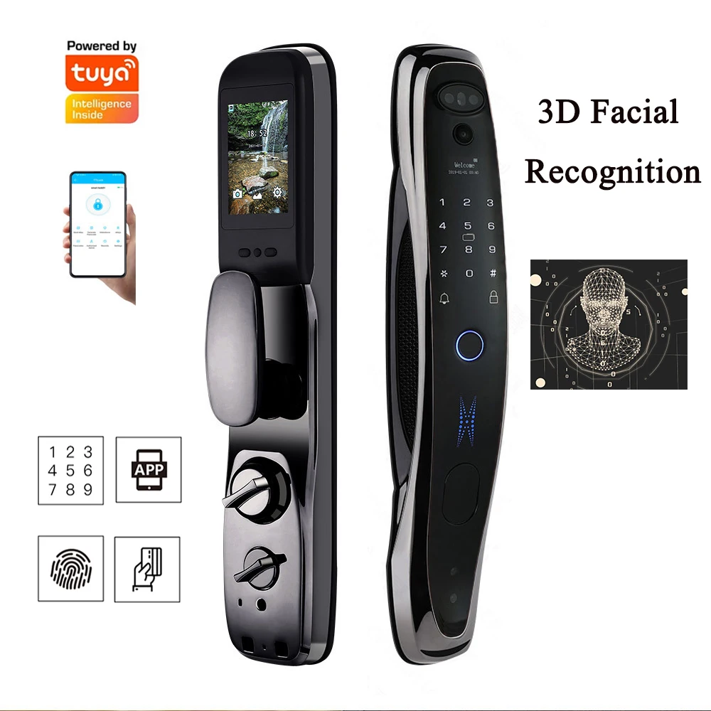 

Tuya Smart lock 3D Face Recognition Fingerprint Security Intelligent Smart Lock With Smart Life APP Password RFID Door Lock