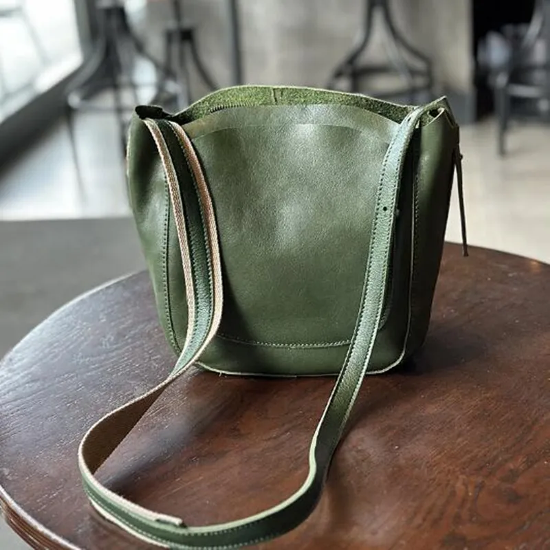 Garbowana torba crossbody ze skóry bydlęcej koreańska skórzana torebka luksusowy Design torby na ramię Crossbody na telefon w stylu Vintage