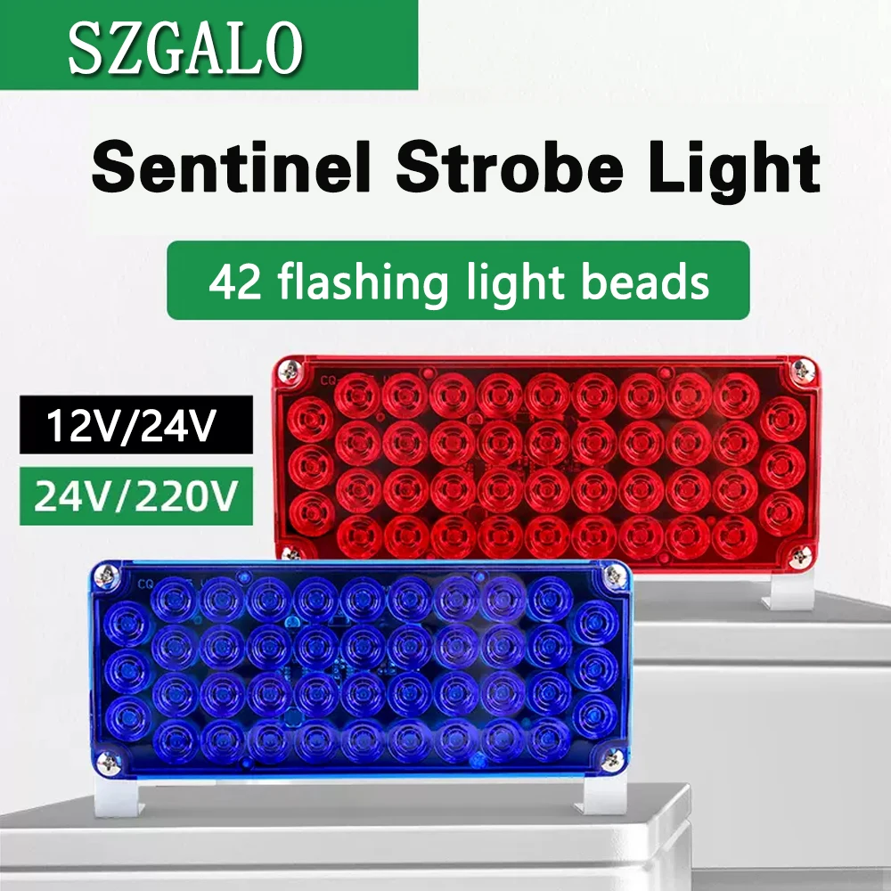 Ultra-thin Sentry Box Flash Lights LED Car SUV 12V 24V 220V Flash Alternately Warning Light Barricade Signal Lights Red Blue