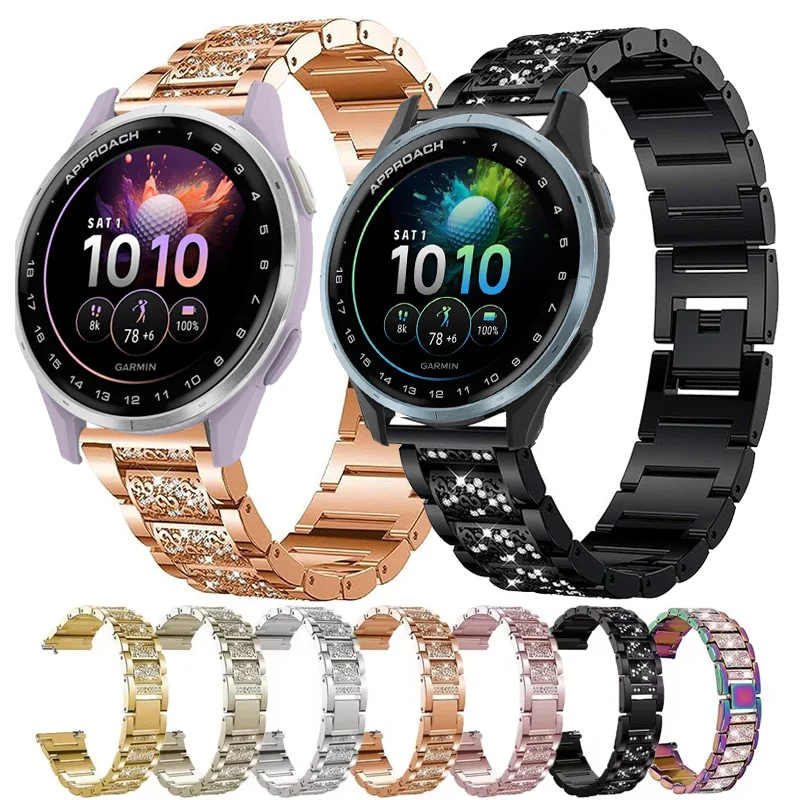 18mm 20mm 22mm Diamant-Armband für Garmin Forerunner 55 158 165 245 255 265 Glitzerband für Garmin Approach J1/Venu 2 3 4 41mm 45mm