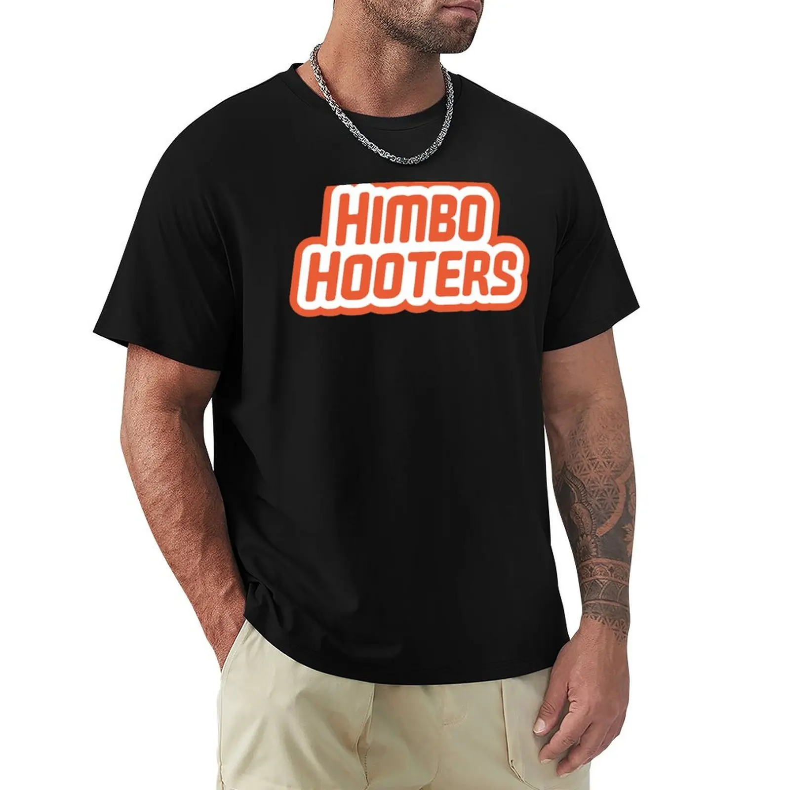 

Himbo Hooters (Orange) T-Shirt Basic Solid Tee for Daily Use