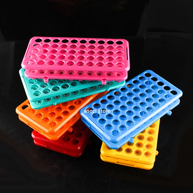 Kunststoff-Reagenzglas-Rack-Halter, Verwendung für 5 ml / 10 ml / 15 ml Labor-Reagenzglas-Box, Zentrifugenröhrchen-Rack, 50 Löcher, 1 Stück – Detail 6