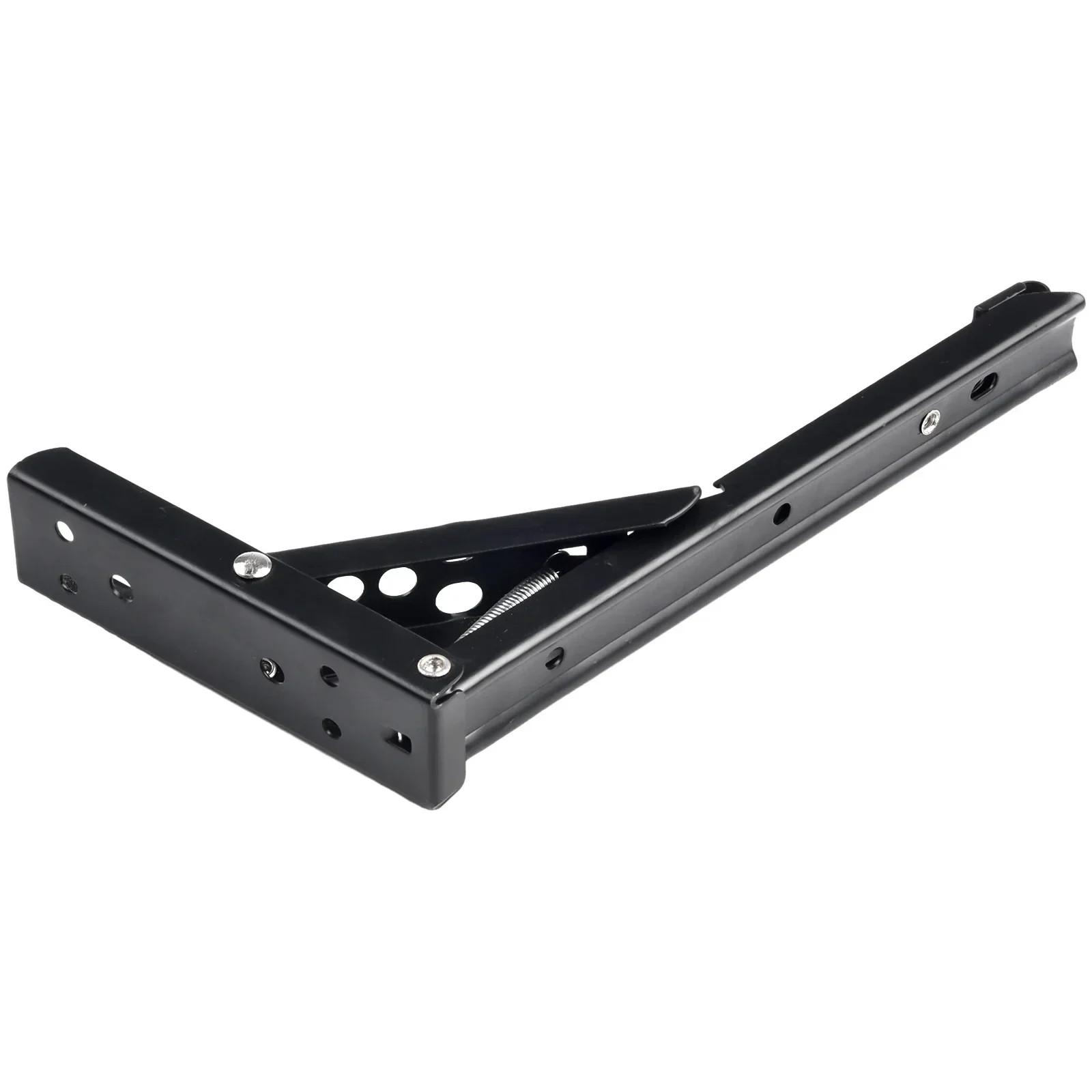 

Folding Fixed Shelf Brackets Black 8 10 12 14inch Heavy Duty Steel Collapsible Shelf Hinge For Work Bench Table Counter
