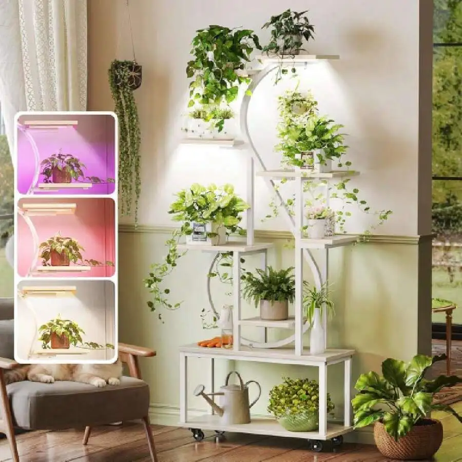Heavy Duty Metal Plant Stand, 5 Tiers Multifunctional Plant Stand For Indoor Outdoor, For Tall Large Rack For Living Room