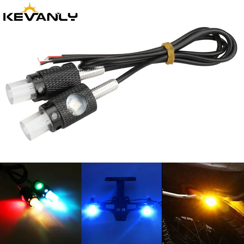 2pair Motorcycle LED Eagle Eye Signal Light RGB DRL Led Daytime Running Lights 12V Universal Mini License Plate Light