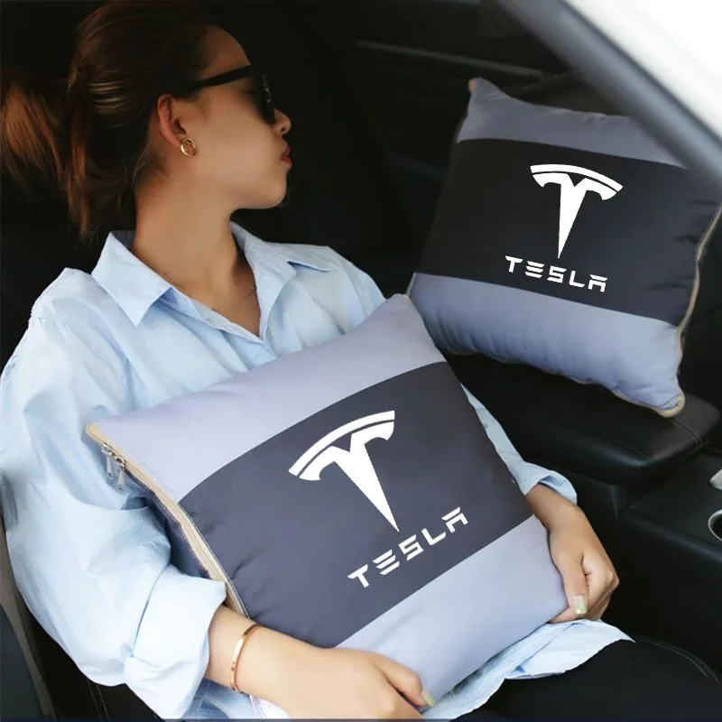 Cuscino da tiro trapunta per sedia da auto trapunta per cuscino a doppio scopo pieghevole due in uno per accessori per auto tesla model 3 X S Y