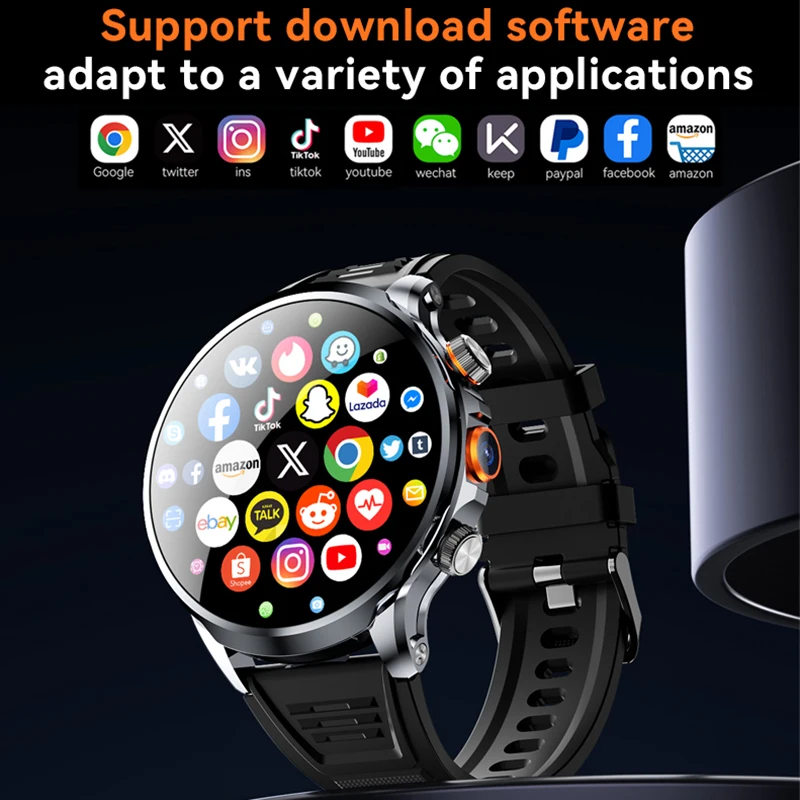 5G/4G ساعة ذكية رجل 1.95 بوصة 680*680 AMOLED مكالمة فيديو 800 واط HD كاميرا GPS خريطة واي فاي جوجل بلاي ساعة ذكية 8 جيجابايت + 128 جيجابايت رام ساعة