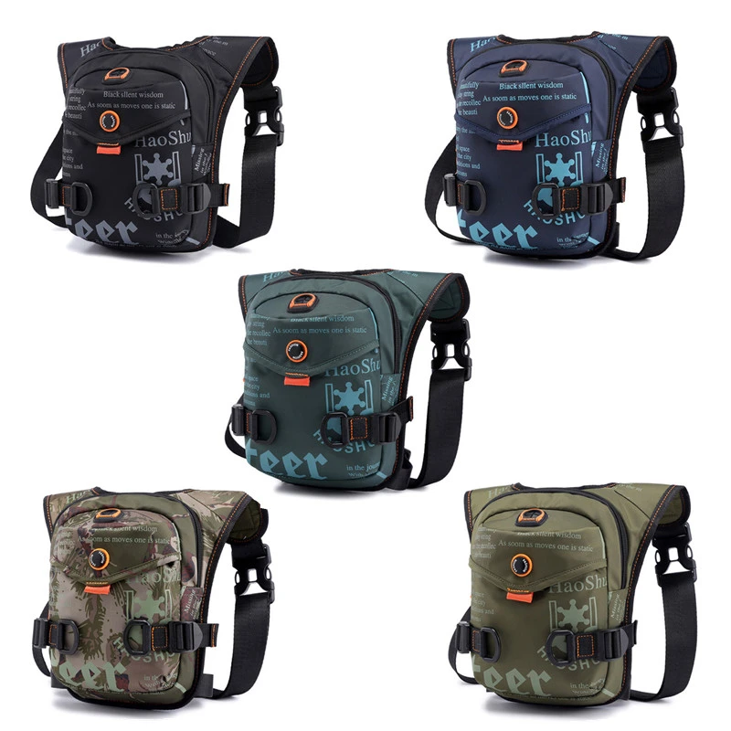 Men Waterproof Nylon Drop Leg Bag Thigh Hip Bum Belt Fanny Pack Waist Travel Riding Motorcycle Cross Body Shoulder Bags