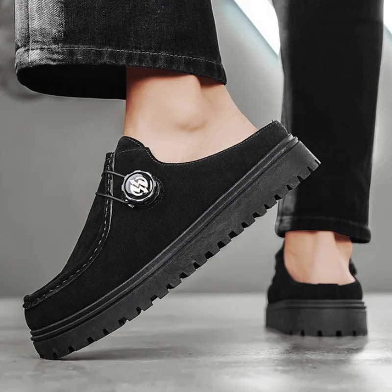 Summer Quality Selection Designer Velvet Breathable Rotary Buckle Men Shoes Outdoor Men's Sandals Boken Half Toro Zapatos Hombre