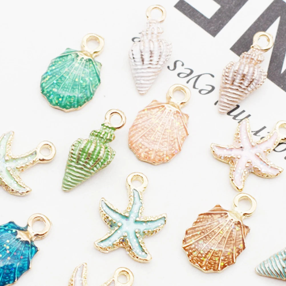 

28 Pcs Alloy Shell Pendant DIY Materials Accessory Earrings Accessories Occasions Lover