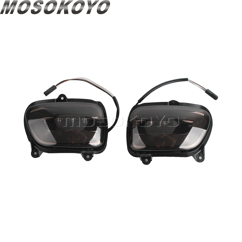 Motorcycle Smoke Front LED Turn Signals DRL Light Rearview Mirror Signal Lamp For Honda Goldwing Gold Wing GL1800 GL 1800 01-17