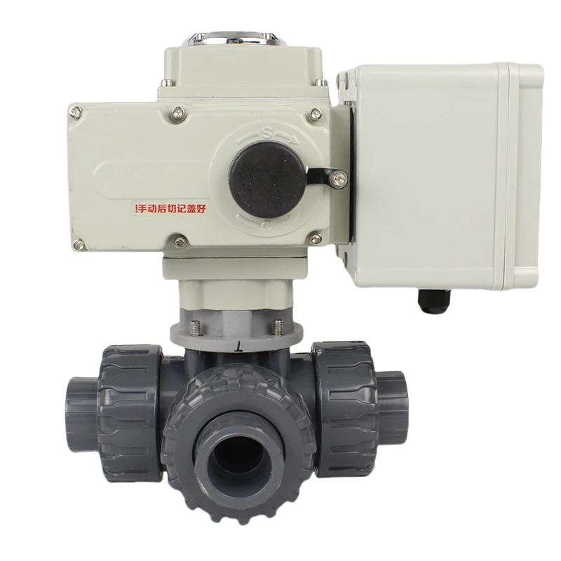 

Электрический шаровой кран 1/2 дюйма-2 дюйма из ПВХ, 3-ходовой, 220 В, 24 В, L-клапан, Т-образный адаптер, ирригационный клапан, обратный термостатический смесительный клапан