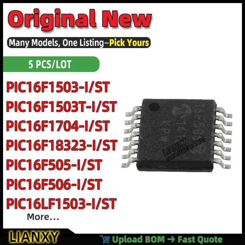 PIC16LF1503-I/ST PIC16F506-I/ST PIC16F505-I/ST PIC16F1503-I/ST PIC16F18323-I/ST PIC16F1503T-I/ST PIC16F1704-I/ST TSSOP-14 New