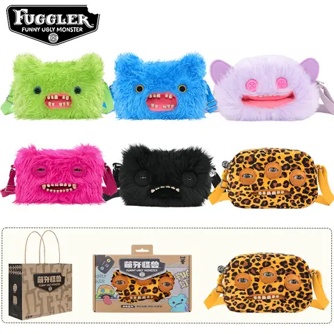 Original Fugglers Plushies Crossbody Bag Fuggler Mr Buttons Screech Black Monster Stuffed Plush Shoulder Bag Birthday Doll Gifts
