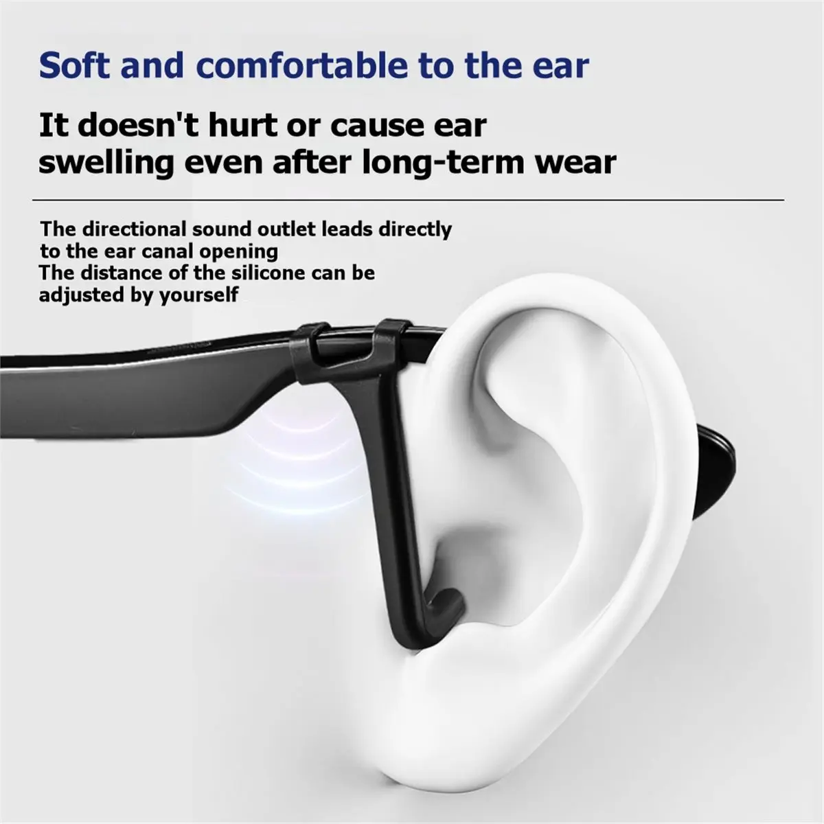 A86G NEW 2 Pair Anti Slip Silicone Audios Guide Tube for Intelligent Glasses, Acoustic Tube Sound Tube