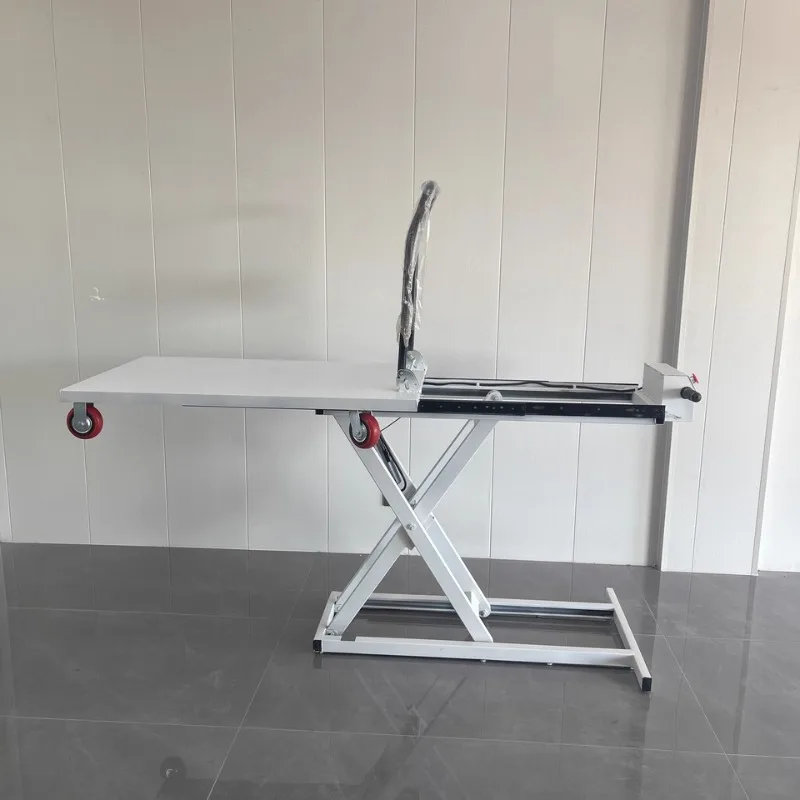 Mesa elevadora de tijera eléctrica hidráulica, carrito de carga de acero de 4 ruedas y plataforma de camión de plataforma plana, manipulación directa de carga de fábrica, 300kg