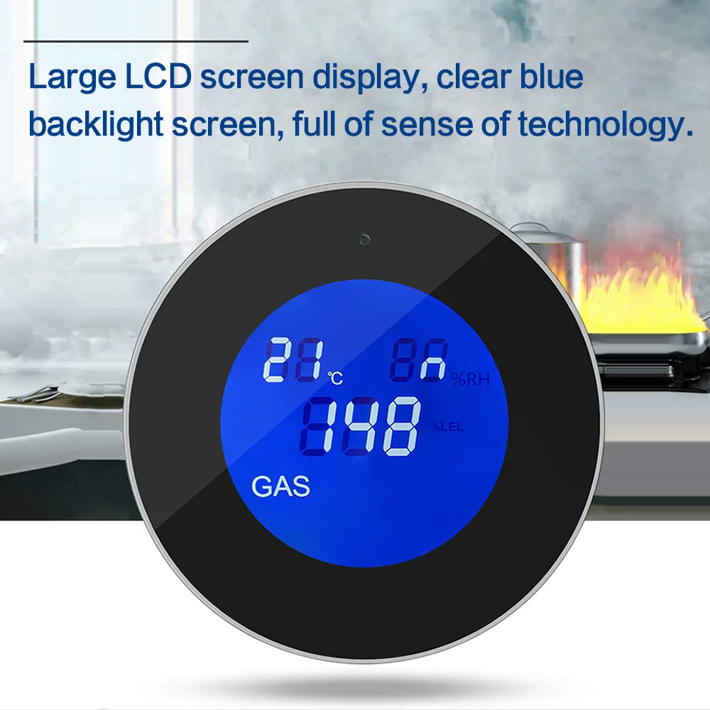 PA-210 Sensore di gas naturale WIFI intelligente Rilevatore di gas combustibile domestico LCD con allarme di perdite di carburante di temperatura.
