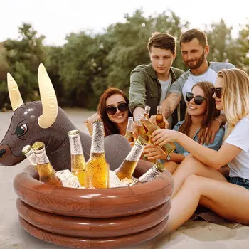 Nafukovací vodní chladič býka z PVC bazénu, nafukovací držák na nápoje, multifunkční držák na pivo do bazénu na letní párty 10 nejlepší prodej vodní bullet - №1