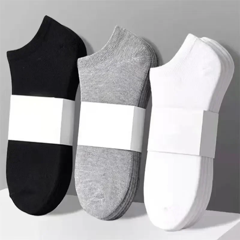 Men's Grey Absorption Double And Autumn 5 Socks White Black, Movement Spring Day Terylene System Color Anti-odor Pure Sweat