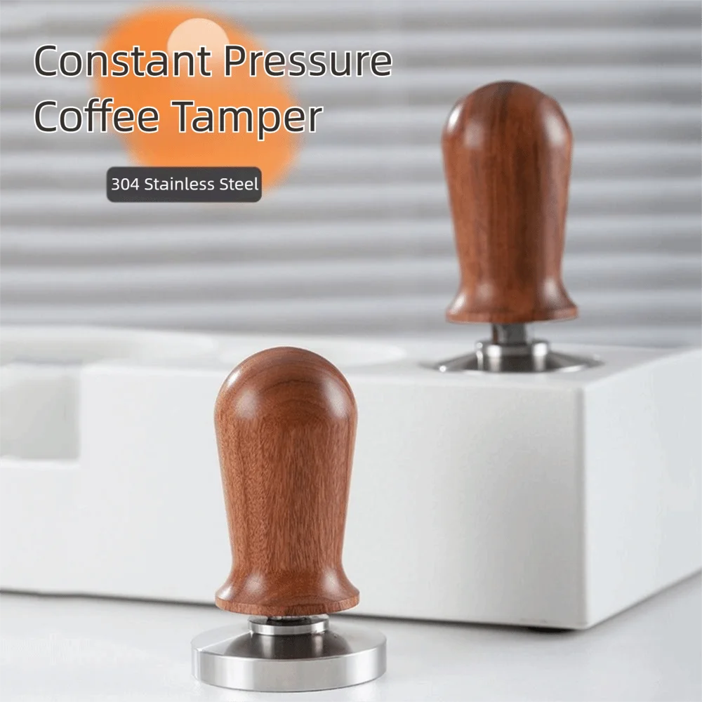 

Stainless Steel Base Coffee Tamper 51/53/58mm Flat Bottom Coffee Powder Press Constant Pressure Detachable Coffee Leveler