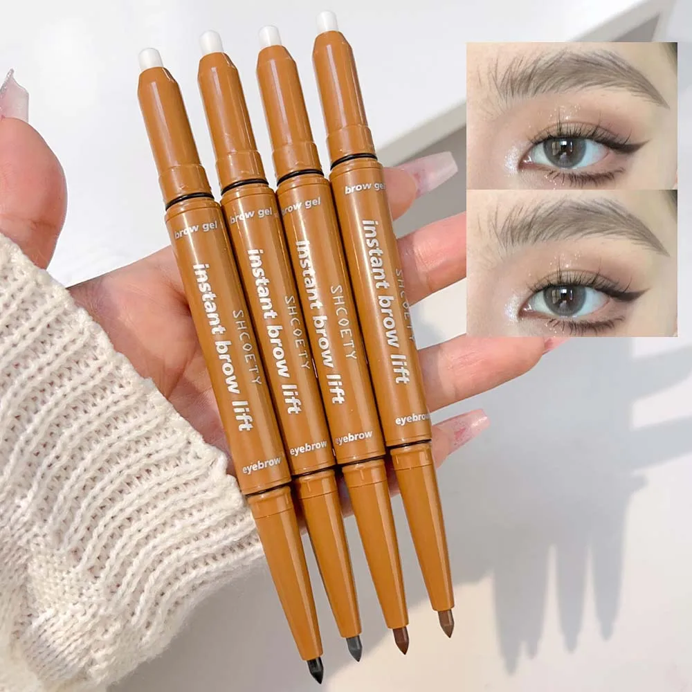 Waterproof Eyebrow Pencil with Eyebrow Gel Sweatproof Long Lasting Non Smudge Eye Makeup Stereoscopic Plasticity Makeup Tools