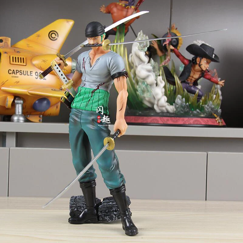 

Искусственная 30 см аниме One Piece Roronoa Zoro, фигурка Gk Three Knives Flow манга, Статуэтка из ПВХ, Детская модель, крутая игрушка в подарок