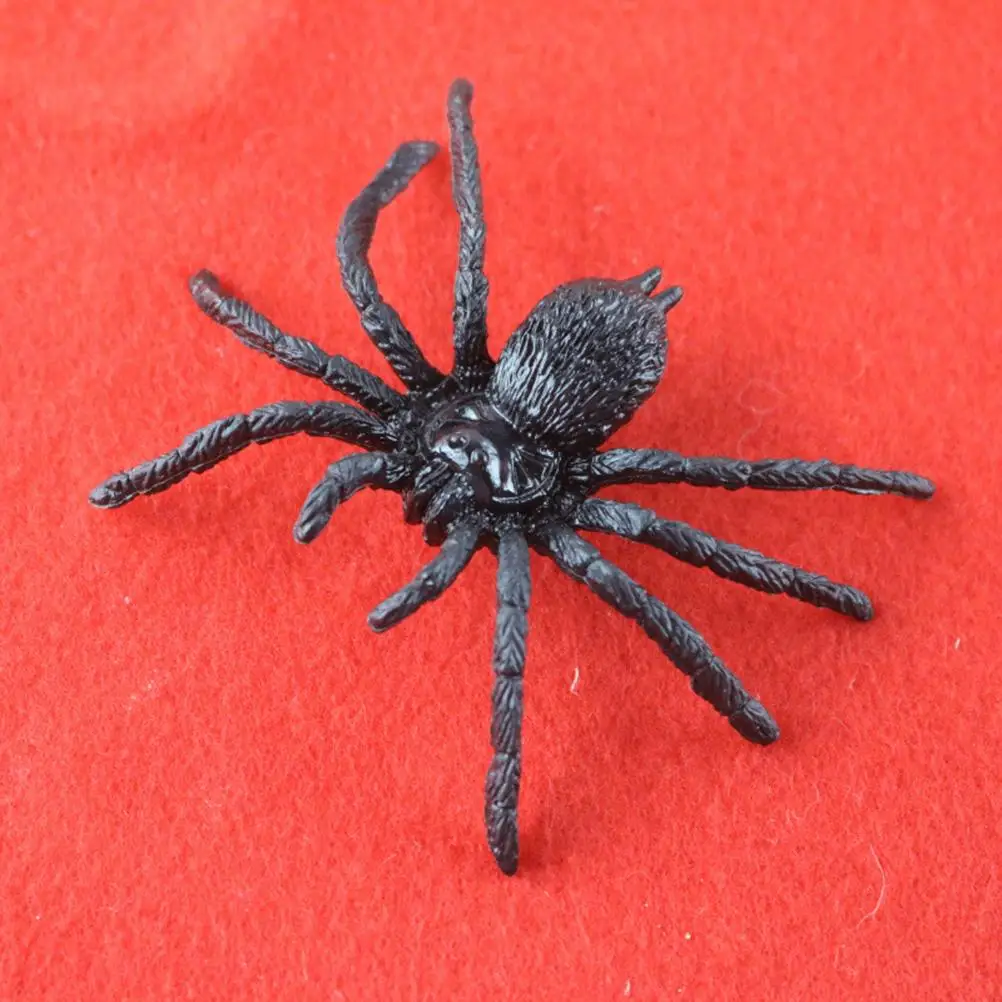 10 Pcs Plastic Black Spiders Prank Joking Funny Gadgets Decor for Halloween Parties Carnivals Costume Party (Black)