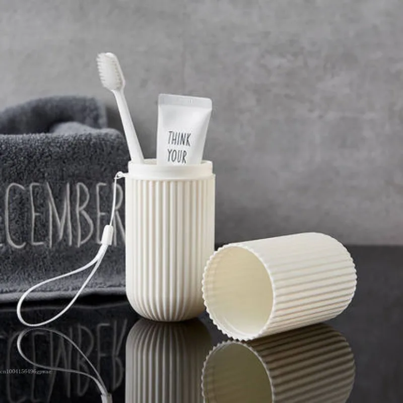 Toothbrush Cup with Cap Creative Toothpaste Holder Portable Storage Case Box Organizer Toiletries Storage Cup Travel Gadgets