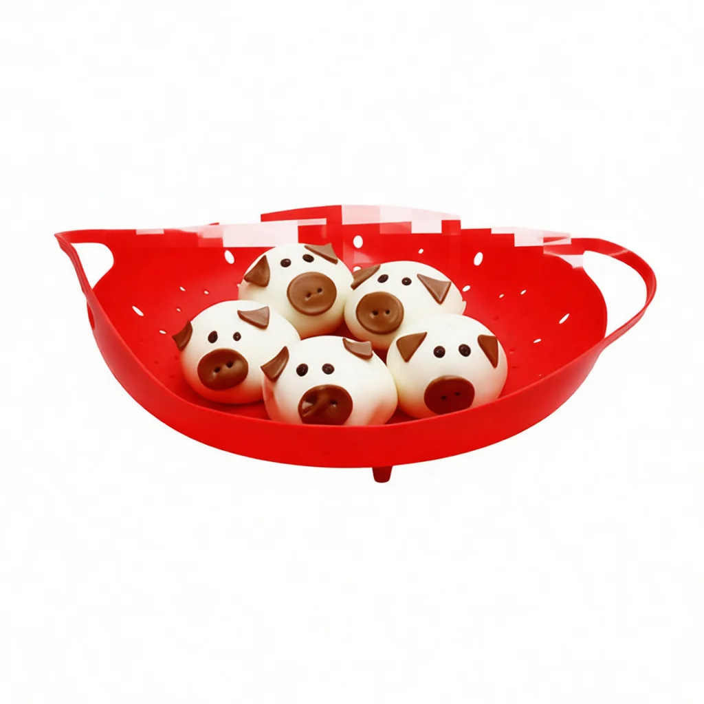 Silicone Steamer Basket - Heat Resistant Silicone Steamer Basket Folding