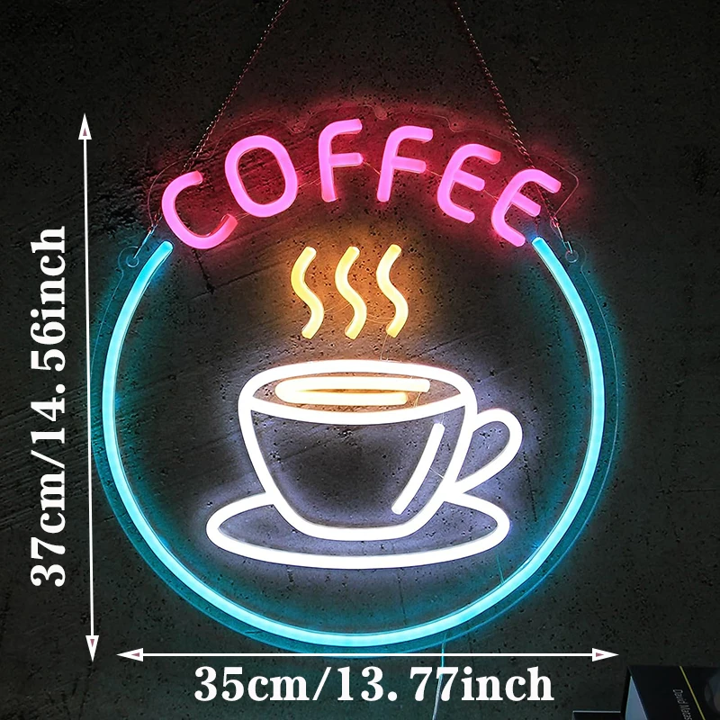 LED Neon Light Coffee Neon Sign Light Bars Supermarkets Coffee Shops Restaurant Hotel Wall Window Decorate Signs usb cafe Lamp