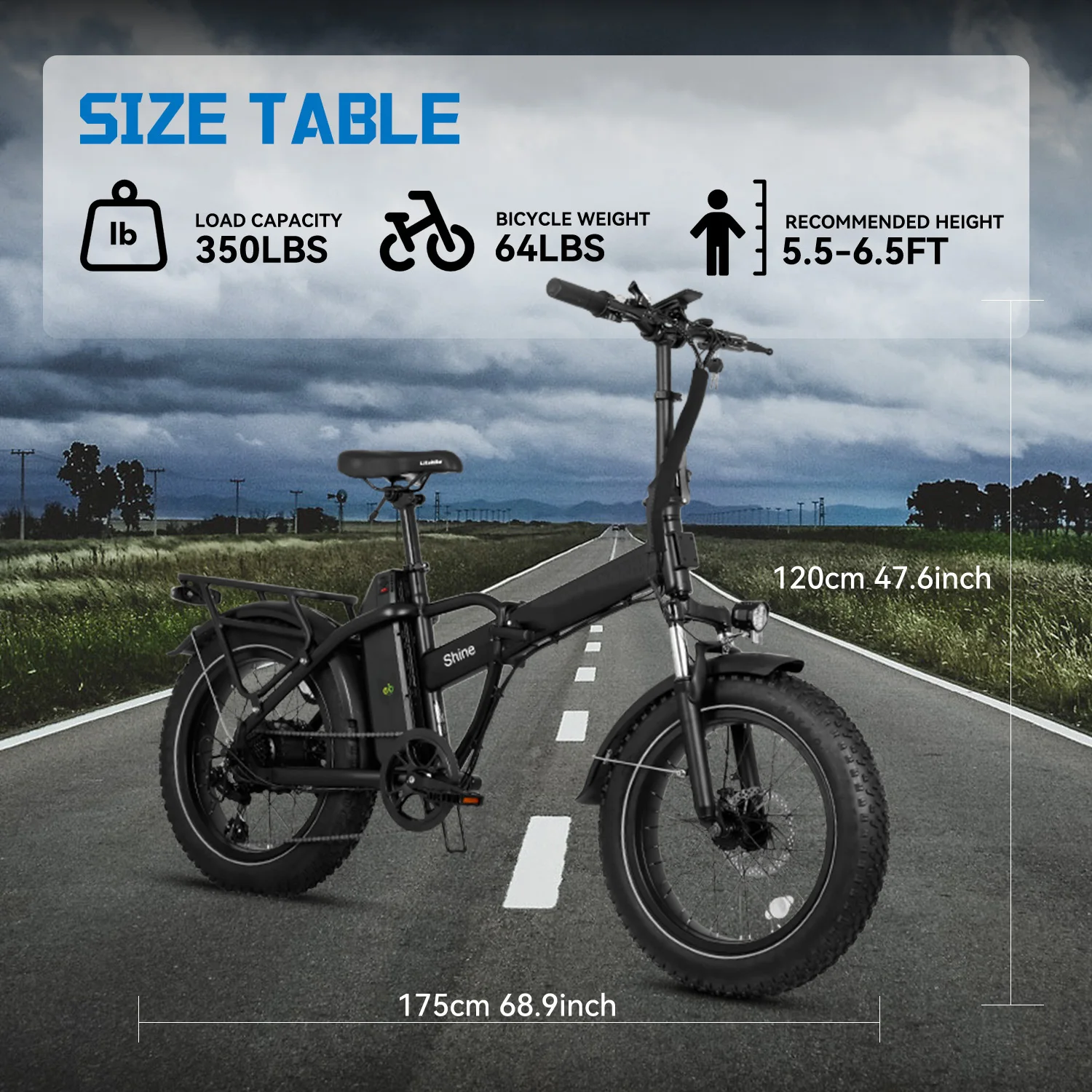 Adult folding electric bicycle with multiple riding modes, 34 miles, dual brake carbon steel material, detachable lithium batter