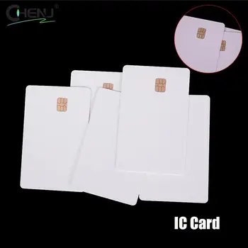 Contato branco Smart Card IC, Cartão PVC em branco com SLE4442, Sle4428, Cartão de segurança, novo, 5 pcs