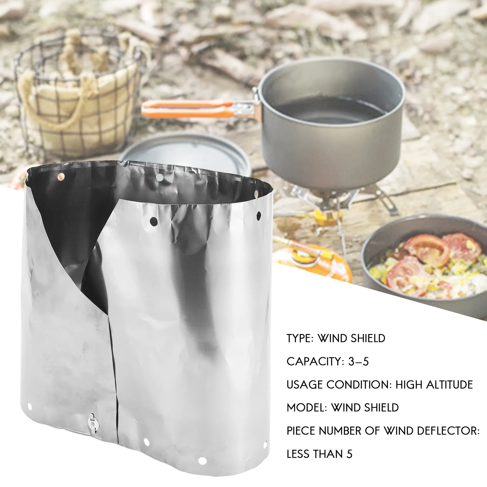 

B06C-Pure Titanium Wind Shield Wind Screen Outdoor Gas Stove Windproof Windshield