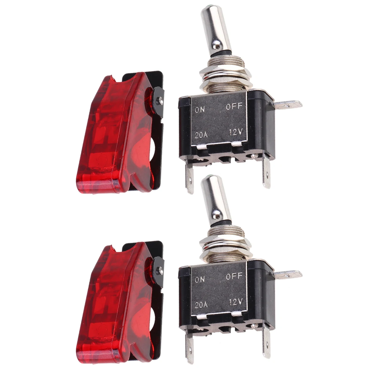 

2 Pcs LED Fog Light Switch Marine Key Red Lamp 12V ASW-07D Toggle Power Foglamp On-off Button