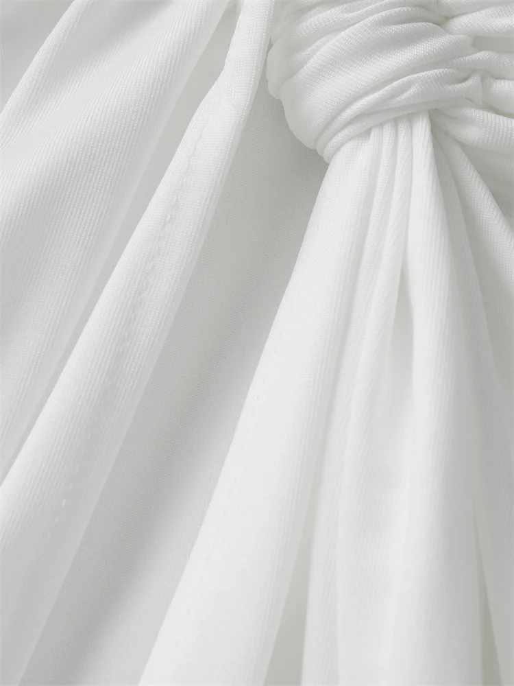 CHRONSTYLE-Vestidos largos largos para mujer, vestido largo anudado de Color sólido con abertura alta, Vestidos femeninos sin mangas con cuello en V de verano 2025