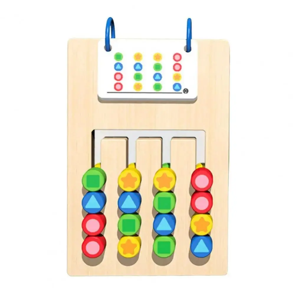 

4-color Colors Matching Game Montessori Double Sided Thinking Develop Toys Early Educational Wooden Colors Cognitive Puzzles