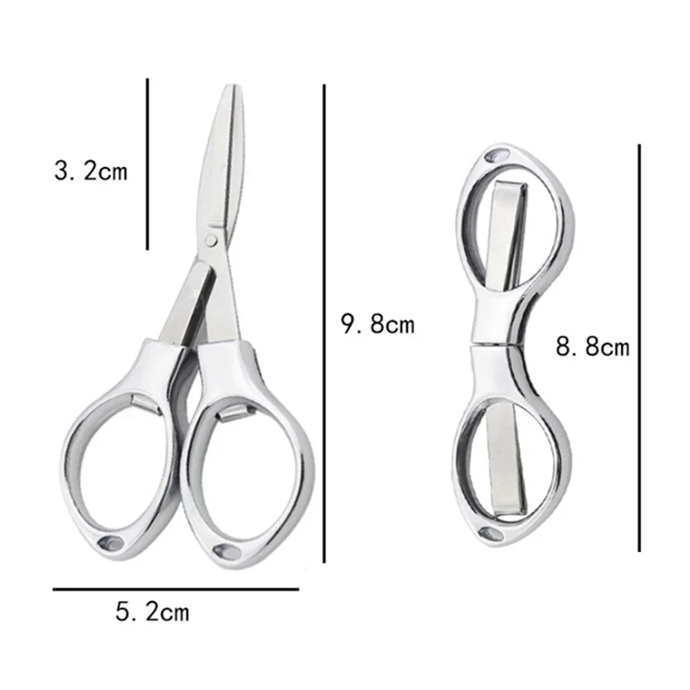 1PCS Stainless Steel Anti-Rust Portable Folding Scissors Glasses Shaped Mini Shear Fishing Scissor for Home and Travel Camping