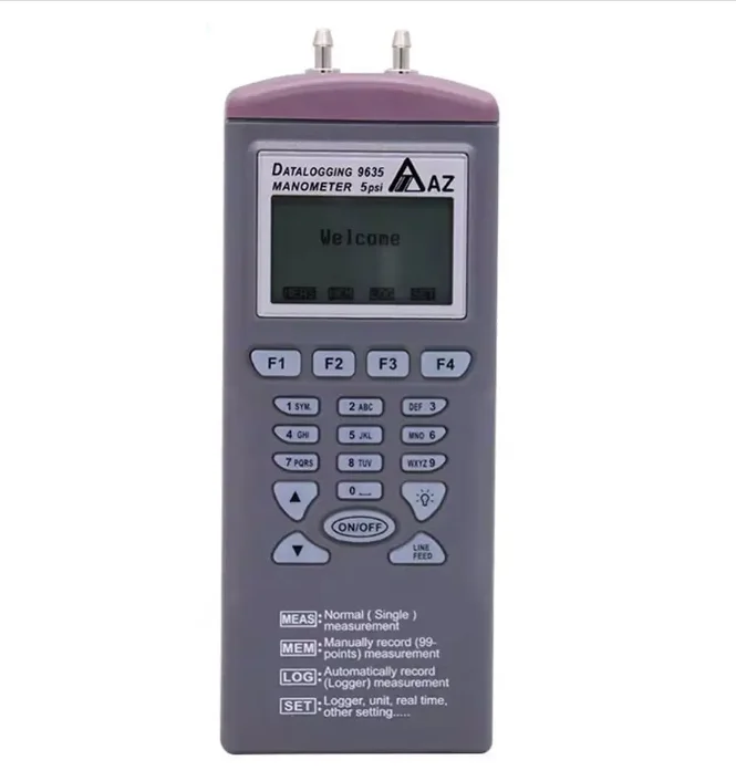 AZ-9635 New 5psi Digital Differential Pressure Gauger Manometer Data Logger Digital Manometer AZ9635